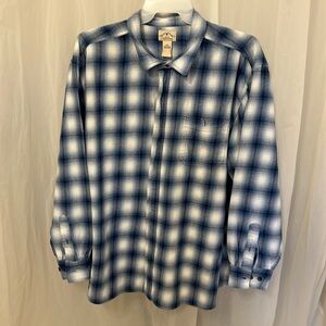 Mens blue mountain size 3XL flannel shirt blue checkered long sleeve
